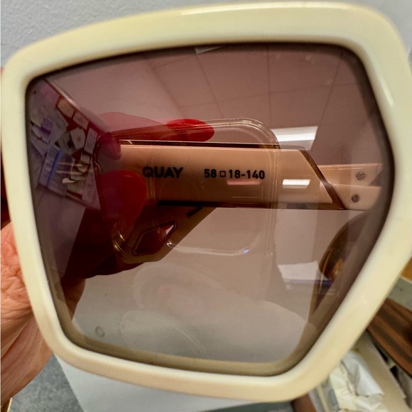 Quay Australia Cream Square Sunglasses